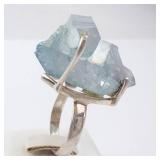 Chunky Blue Crystal Sterling Silver Ring - Size 6 Chunky Blue Crystal Sterling Silver Ring - Size 6