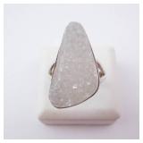 Druzy Crystal Sterling Silver Ring - Size 6 Druzy Crystal Sterling Silver Ring - Size 6