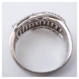 Diamond & Pink Sapphire Sterling Silver Ring - Size 8 Diamond & Pink Sapphire Sterling Silver Ring - Size 8