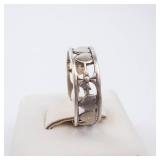 Sterling Silver Heart Band Ring - Size 6 Sterling Silver Heart Band Ring - Size 6