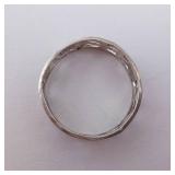 Sterling Silver Heart Band Ring - Size 6 Sterling Silver Heart Band Ring - Size 6