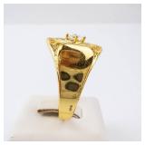 Gold Tone CZ Men's Statement Ring - Size 12 Gold Tone CZ Men's Statement Ring - Size 12