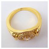 Gold Tone CZ Men's Statement Ring - Size 12 Gold Tone CZ Men's Statement Ring - Size 12