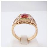 CZ Created Red Gemstone Men's Ring - Size 13 CZ Created Red Gemstone Men's Ring - Size 13