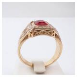 CZ Created Red Gemstone Men's Ring - Size 13 CZ Created Red Gemstone Men's Ring - Size 13