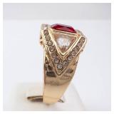 CZ Created Red Gemstone Men's Ring - Size 13 CZ Created Red Gemstone Men's Ring - Size 13