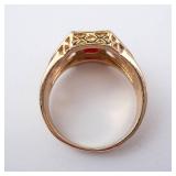 CZ Created Red Gemstone Men's Ring - Size 13 CZ Created Red Gemstone Men's Ring - Size 13