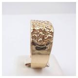 Men's Crystal Textured Gold-Tone Ring Size 12.5 Men's Crystal Textured Gold-Tone Ring Size 12.5