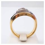 CZ Men's Ring - Two-Tone 18K Gold Electroplate - Size 12 CZ Men's Ring - Two-Tone 18K Gold Electroplate - Size 12