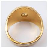 CZ Men's Ring - Two-Tone 18K Gold Electroplate - Size 12 CZ Men's Ring - Two-Tone 18K Gold Electroplate - Size 12