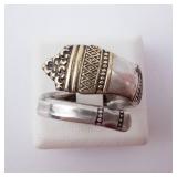 Towle Sterling Spoon Ring 1970 14K Gold Accent Size 7.5 Towle Sterling Spoon Ring 1970 14K Gold Accent Size 7.5