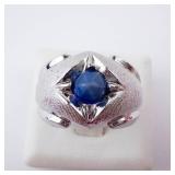Star Sapphire Ring - 18K HGE Created - Size 7 Star Sapphire Ring - 18K HGE Created - Size 7