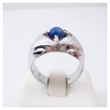 Star Sapphire Ring - 18K HGE Created - Size 7 Star Sapphire Ring - 18K HGE Created - Size 7