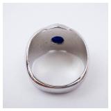 Star Sapphire Ring - 18K HGE Created - Size 7 Star Sapphire Ring - 18K HGE Created - Size 7