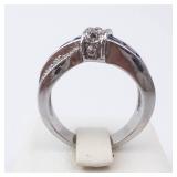 Blue & White Twist Silver Ring - Size 7.25 Blue & White Twist Silver Ring - Size 7.25