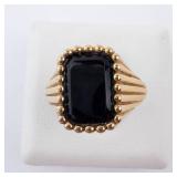 Mejuri & Lyons Vermeil Onyx Cocktail Ring Size 3 Mejuri & Lyons Vermeil Onyx Cocktail Ring Size 3