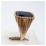 Mejuri & Lyons Vermeil Onyx Cocktail Ring Size 3 Mejuri & Lyons Vermeil Onyx Cocktail Ring Size 3