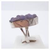 Grape Agate Sterling Silver Statement Ring - Size 8 Grape Agate Sterling Silver Statement Ring - Size 8