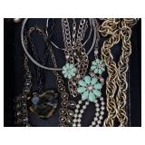 Assorted Fashion Jewelry - Necklaces, Chains, Pearls & Mint Green Flower Pendants Assorted Fashion Jewelry - Necklaces, Chains, Pearls & Mint Green Flower Pendants