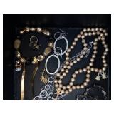 Assorted Jewelry Mix: Pearl Necklace, Turquoise Teardrop Accents & Silver Bead Chains Assorted Jewelry Mix: Pearl Necklace, Turquoise Teardrop Accents & Silver Bead Chains