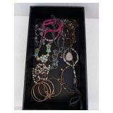 Turquoise Flower Pendants, Pink Cord Necklaces & Beaded Bracelets - Assorted Jewelry Set Turquoise Flower Pendants, Pink Cord Necklaces & Beaded Bracelets - Assorted Jewelry Set