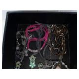 Turquoise Flower Pendants, Pink Cord Necklaces & Beaded Bracelets - Assorted Jewelry Set Turquoise Flower Pendants, Pink Cord Necklaces & Beaded Bracelets - Assorted Jewelry Set