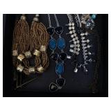 Costume Jewelry Collection - Turquoise Bead Necklaces, Blue Stone Chains, Gold-Tone Accents Costume Jewelry Collection - Turquoise Bead Necklaces, Blue Stone Chains, Gold-Tone Accents