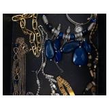 Assorted Jewelry - Blue Bead Necklaces, Silver & Gold Chains Assorted Jewelry - Blue Bead Necklaces, Silver & Gold Chains