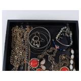 Costume Jewelry Tray - Assorted Necklaces, Bracelets & Earrings Costume Jewelry Tray - Assorted Necklaces, Bracelets & Earrings
