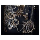 Costume Jewelry Lot - Bracelets, Bangles, Necklaces & Beads, Mixed Metals Costume Jewelry Lot - Bracelets, Bangles, Necklaces & Beads, Mixed Metals
