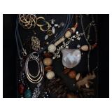 Assorted Jewelry Lot - Necklaces, Bracelets, Earrings & Brooches in Box Assorted Jewelry Lot - Necklaces, Bracelets, Earrings & Brooches in Box