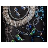 Blue & Green Bead Jewelry Set - Necklaces, Bracelets, Earrings Blue & Green Bead Jewelry Set - Necklaces, Bracelets, Earrings