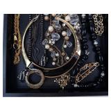 Assorted Gold-Tone Jewelry Tray - Bangles, Pearl Necklaces & Beads Assorted Gold-Tone Jewelry Tray - Bangles, Pearl Necklaces & Beads