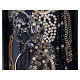 Assorted Gold-Tone Jewelry Tray - Bangles, Pearl Necklaces & Beads Assorted Gold-Tone Jewelry Tray - Bangles, Pearl Necklaces & Beads