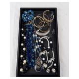 Beaded Jewelry Assortment - Necklaces & Bracelets in Blue, Black & White Beaded Jewelry Assortment - Necklaces & Bracelets in Blue, Black & White