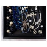 Beaded Jewelry Assortment - Necklaces & Bracelets in Blue, Black & White Beaded Jewelry Assortment - Necklaces & Bracelets in Blue, Black & White