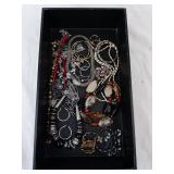 Assorted Costume Jewelry - Necklaces, Bracelets & Beads in Display Box Assorted Costume Jewelry - Necklaces, Bracelets & Beads in Display Box
