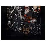 Assorted Costume Jewelry - Necklaces, Bracelets & Beads in Display Box Assorted Costume Jewelry - Necklaces, Bracelets & Beads in Display Box