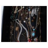 Necklaces & Beads - Turquoise-Tone Pendants, Red/Orange Glass & Silver Chains Necklaces & Beads - Turquoise-Tone Pendants, Red/Orange Glass & Silver Chains