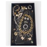 Assorted Costume Jewelry: Gold-Tone Chains, Silver Rings, Earrings & Pins Assorted Costume Jewelry: Gold-Tone Chains, Silver Rings, Earrings & Pins