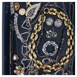Assorted Costume Jewelry: Gold-Tone Chains, Silver Rings, Earrings & Pins Assorted Costume Jewelry: Gold-Tone Chains, Silver Rings, Earrings & Pins