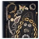 Assorted Costume Jewelry: Gold-Tone Chains, Silver Rings, Earrings & Pins Assorted Costume Jewelry: Gold-Tone Chains, Silver Rings, Earrings & Pins