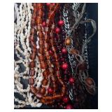 Beaded Necklaces Assorted Bead Strands - Shell, Glass, Wood, Stone Beads Beaded Necklaces Assorted Bead Strands - Shell, Glass, Wood, Stone Beads