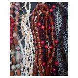 Beaded Necklaces Assorted Bead Strands - Shell, Glass, Wood, Stone Beads Beaded Necklaces Assorted Bead Strands - Shell, Glass, Wood, Stone Beads