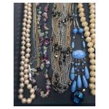 Assorted Costume Jewelry Necklaces & Bracelets - Beads, Pearls, Crystals & Blue Stones Assorted Costume Jewelry Necklaces & Bracelets - Beads, Pearls, Crystals & Blue Stones