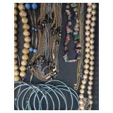 Assorted Costume Jewelry Necklaces & Bracelets - Beads, Pearls, Crystals & Blue Stones Assorted Costume Jewelry Necklaces & Bracelets - Beads, Pearls, Crystals & Blue Stones