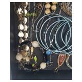 Assorted Costume Jewelry Necklaces & Bracelets - Beads, Pearls, Crystals & Blue Stones Assorted Costume Jewelry Necklaces & Bracelets - Beads, Pearls, Crystals & Blue Stones