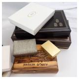 Assorted Jewelry Boxes & Cases - Leather, Wood & Cardboard, Mixed Brands & Sizes Assorted Jewelry Boxes & Cases - Leather, Wood & Cardboard, Mixed Brands & Sizes