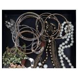 Assorted Women's Costume Jewelry - Pearl Necklace, Gold-Tone Chains & Bead Pieces Assorted Women's Costume Jewelry - Pearl Necklace, Gold-Tone Chains & Bead Pieces