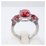 BBJ Sterling Silver Ring - Red Center Gemstone, Size 8.75 BBJ Sterling Silver Ring - Red Center Gemstone, Size 8.75